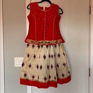 Hand made Indian Saree wedding two piece outfit